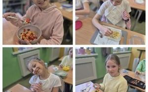 Uczniowie prezentujący swoje sałatki (2)