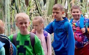 Dzieci z klasy 1c i 1d podczas zwiedzania Palmiarni 