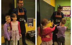 Uczniowie dziękują za przeprowadzone zajęcia