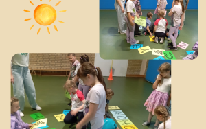 Uczniowie klasy 1a z rozsypanych liter układają hasło