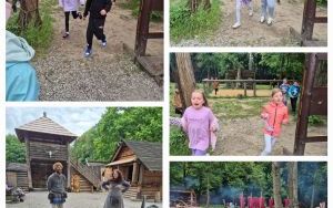 Uczniowie podczas gry terenowej